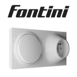 Va et vient + prise 2 pôles+terre Neo Evo blanc-Fontini Discount