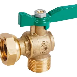 Vanne à sphère laiton équerre pour compteur - - Male 3/4' - Ecrou prisonnier 3/4'^Sferaco Online