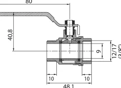 Vanne à sphère passage intégral mâle/femelle 12x17mm^Somatherm for you Hot
