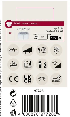 VDE Transfo électronique Disc max. 20-70W 230/12V 70VA Blanc^Paulmann Online