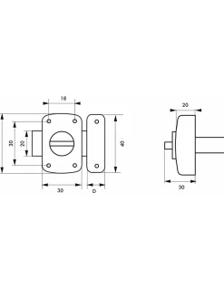 Verrou à bouton Alouette pour porte intérieure, 30mm, acier, époxy argent -^Thirard Discount