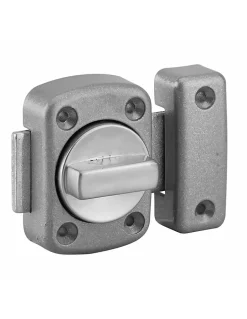 Verrou à bouton Alouette pour porte intérieure, 30mm, acier, époxy argent -^Thirard Discount