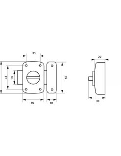 Verrou à bouton Alouette pour porte intérieure, 50mm, acier, chromé brillant --Thirard Online