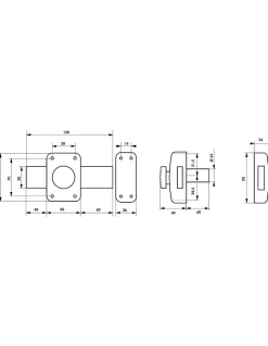 Verrou à bouton Apache pour porte de garage, cylindre 30mm, pêne 160mm, acier, 3 clés, époxy or -^Thirard Clearance
