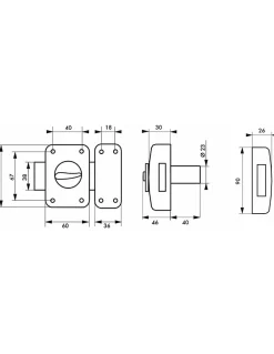 Verrou à bouton Corvette pour porte d'entrée, cylindre 40mm, acier, 3 clés, époxy bronze -^Thirard Online