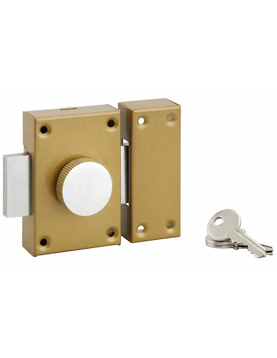 Verrou à bouton, cylindre diamètre 25 x 45 mm, 3 clés --SP