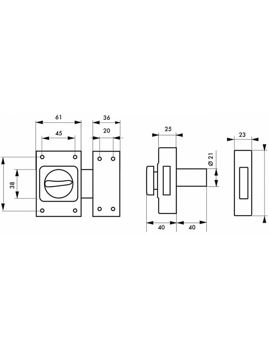 Verrou à bouton Etendard pour porte d'entrée, cylindre 40mm, acier, 3 clés, époxy bronze --Thirard Outlet