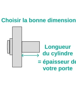 Verrou à bouton Federal pour porte d'entrée, cylindre 45mm, acier, 4 clés, époxy noir -^Thirard Sale