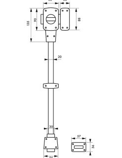 Verrou à bouton Mirage 6 pour porte d'entrée, cylindre 45mm, tringle 2 pts en acier, bas, droit, 3 clés, bronze --Thirard Best