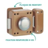 Verrou à bouton Rafale pour porte d'entrée, cylindre 45mm, acier, 3 clés, époxy bonze -^Thirard Hot