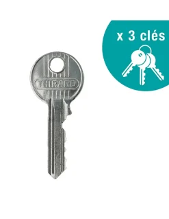 Verrou à bouton Rafale pour porte d'entrée, cylindre 45mm, acier, 3 clés, époxy bonze -^Thirard Hot