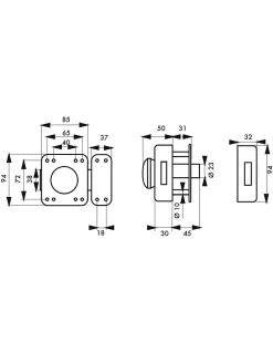 Verrou à bouton Rafale pour porte d'entrée, cylindre 45mm, acier, 3 clés, époxy bonze -^Thirard Hot