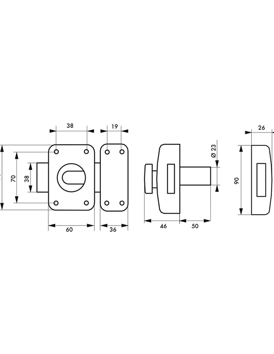Verrou à bouton Transit 2 pour porte d'entrée, cylindre 50mm, 4 clés, blanc -^Thirard Clearance