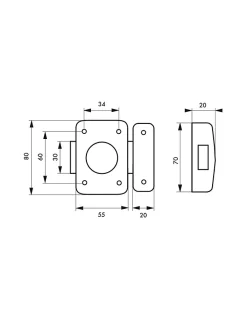 Verrou à bouton Trident pour porte intérieure, simple entrée, acier, époxy bronze -^Thirard Hot