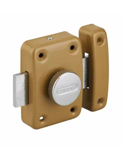 Verrou à bouton Trident pour porte intérieure, simple entrée, acier, époxy bronze -^Thirard Hot