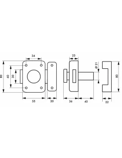Verrou à bouton Trident pour porte intérieure, cylindre 45mm, acier, 3 clés, époxy bronze --Thirard Best