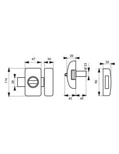 Verrou à bouton Universel pour porte d'entrée, cylindre 45mm, acier, 4 clés, epoxy blanc --Thirard
