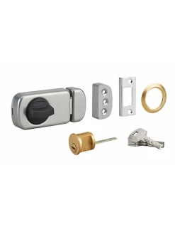 Verrou à capot pour porte d'entrée à recouvrement, 4 clés, gris --Thirard Best