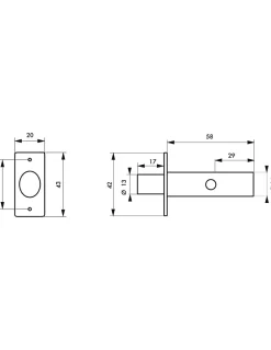 Verrou à larder, pêne long, clé entraîneur pour fenêtre bois --Thirard Discount