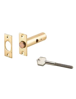 Verrou à larder, pêne long, clé entraîneur pour fenêtre bois --Thirard Discount