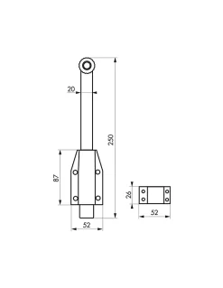 Verrou à plaquer, gâche plate, pêne coulissant, acier, 250mm, zingué blanc --Thirard Hot