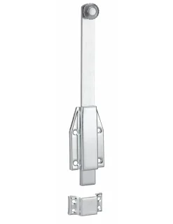 Verrou à plaquer, gâche plate, pêne coulissant, acier, 250mm, zingué blanc --Thirard Hot