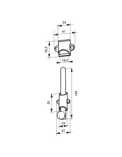 Verrou à plaquer pour fenêtre, à coulisse, 250mm, nickel satin -^Thirard Best
