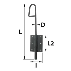 Verrou baïonnette ø16 mm L. 600 mm acier noir Afbat-Afbat - Tb Industrie Sas Clearance