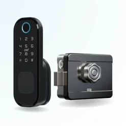 Verrou connecté biométrique -3 à empreinte digitale, code, badge et bluetooth-LOCKY Discount