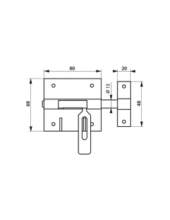 Verrou de box à gland à porte-cadenas en acier zingué - Pêne 12 mm-Thirard Outlet