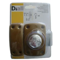 Verrou de sûreté 40 mm doré + 3 clés^Diall Hot