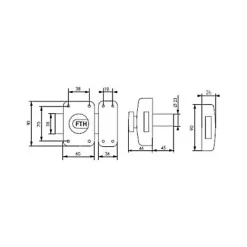 Verrou de sûreté bouton/cylindre 45 mm Apache + gache encastrer-Thirard Outlet
