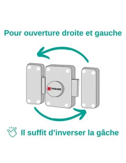 Verrou double entrée Apache pour porte d'entrée, cylindre 40mm, acier, 3 clés, époxy or -^Thirard Hot