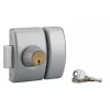 Verrou double entrée Design 5 pour porte d'entrée, cylindre 45mm, acier, 3 clés, argent --Thirard Hot