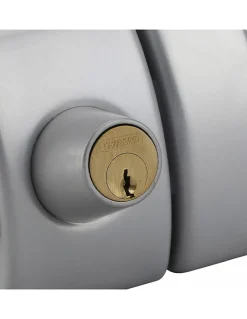 Verrou double entrée Design 5 pour porte d'entrée, cylindre 45mm, acier, 3 clés, argent --Thirard Hot