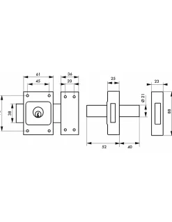 Verrou double entrée Etendard pour porte d'entrée, cylindre 40mm, acier, 3 clés, époxy bronze -^Thirard Hot