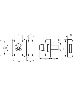 Verrou double entrée Transit 2 pour porte d'entrée, cylindre 40mm, 4 clés, époxy or --Thirard
