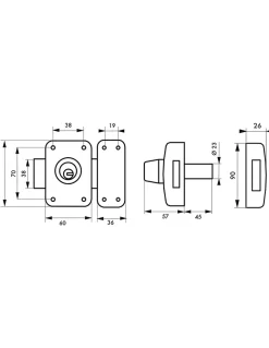 Verrou double entrée Transit 2 pour porte d'entrée, cylindre 45mm, 4 clés, époxy or --Thirard New