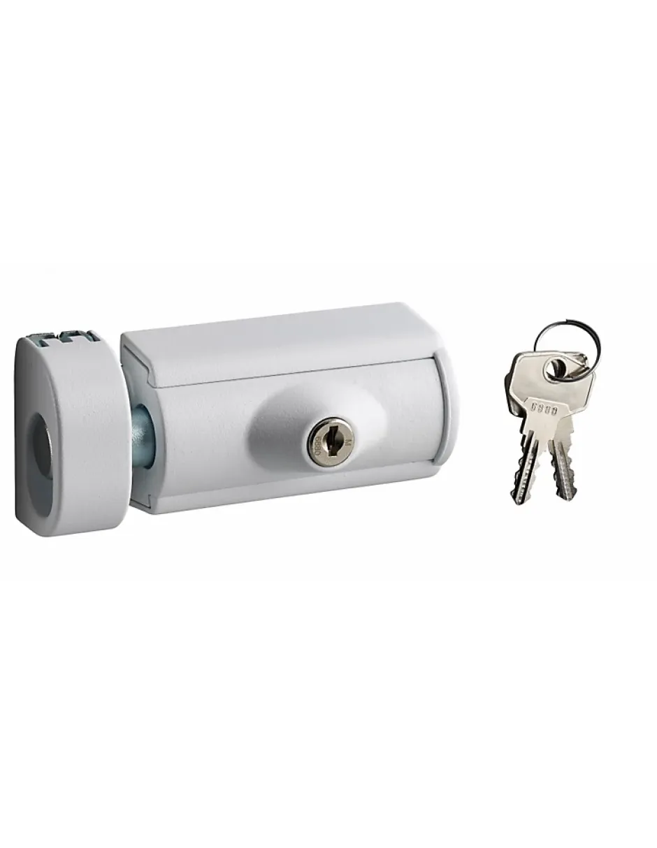 Verrou en applique à clé pour fenêtre bois, blanc, 2 clés --Thirard Sale