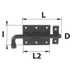 Verrou pistolet + gâche Ø10 noir Afbat^Afbat - Tb Industrie Sas Hot