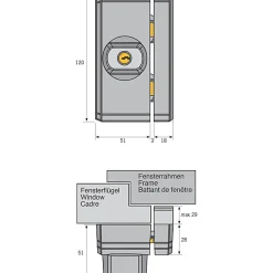 Verrou pour fenêtre/baie acier blanc-Abus Online