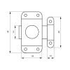 Verrou pour porte d'ameublement, 25mm, acier zingué -^Thirard Outlet