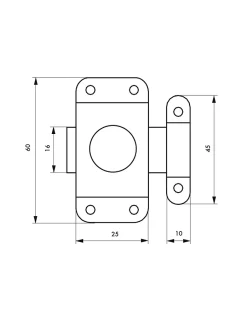 Verrou pour porte d'ameublement, 25mm, acier zingué -^Thirard Outlet