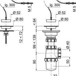 Vidage 2 cuves communicantes ø 60 mm en grès-Wirquin Best