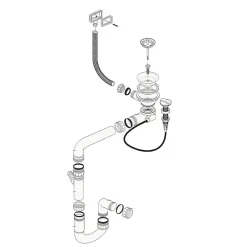 Vidage automatique 1 bac CUIPD093 pour évier inox - Siphon gain de place-Cuisissimo Sale