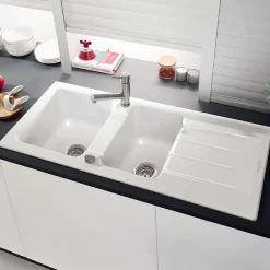 Vidage automatique 2 bacs CUIPD243 pour évier ARCHITECTURA - Siphon gain de place-Villeroy & Boch