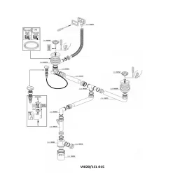 Vidage automatique CUIPD671-D pour évier 2 bacs inox - Siphon gain de place^Cuisissimo Online