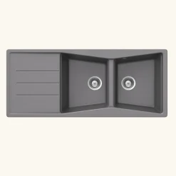 Vidage automatique gain de place CUIPD316 pour évier 2 bacs - Siphon gain de place-Cuisissimo Outlet