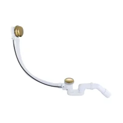 Vidage baignoire avec trop-plein - Bonde dorée brossée - Flexible-Otitec New