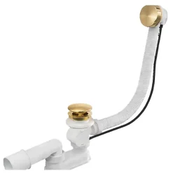 Vidage baignoire avec trop-plein - Bonde dorée brossée - Flexible-Otitec New
